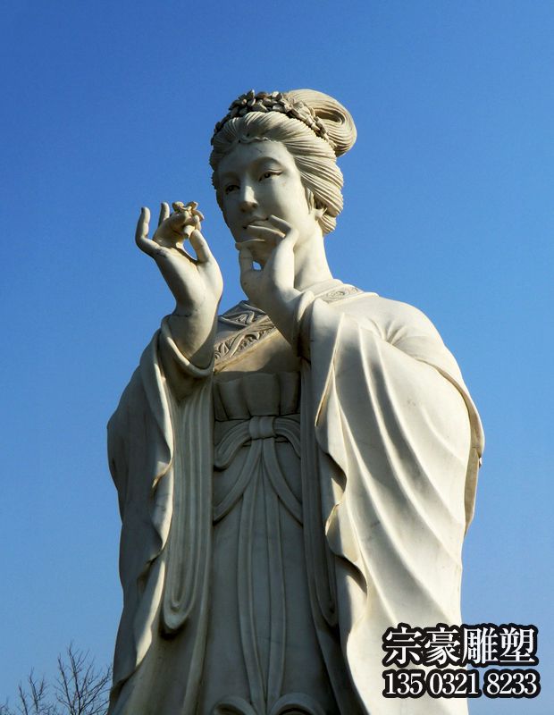 阮文姬古代美女十二花神石雕像