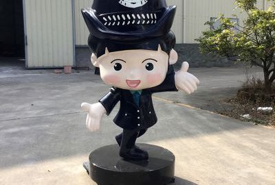 玻璃鋼卡通民警女警公仔