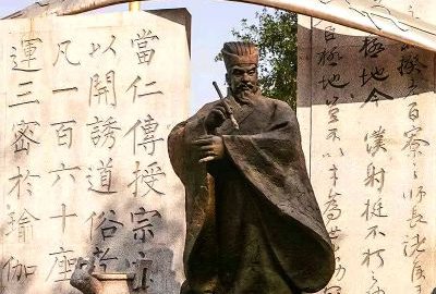 中國古代著名書法家柳公權銅雕塑像